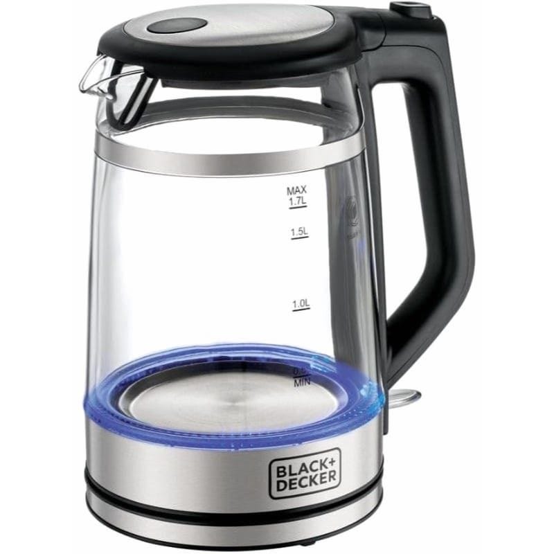 BLACK+DECKER Electric Kettle, 1.7 Liter, 2200 Watt, Silver Black - GK220-B5