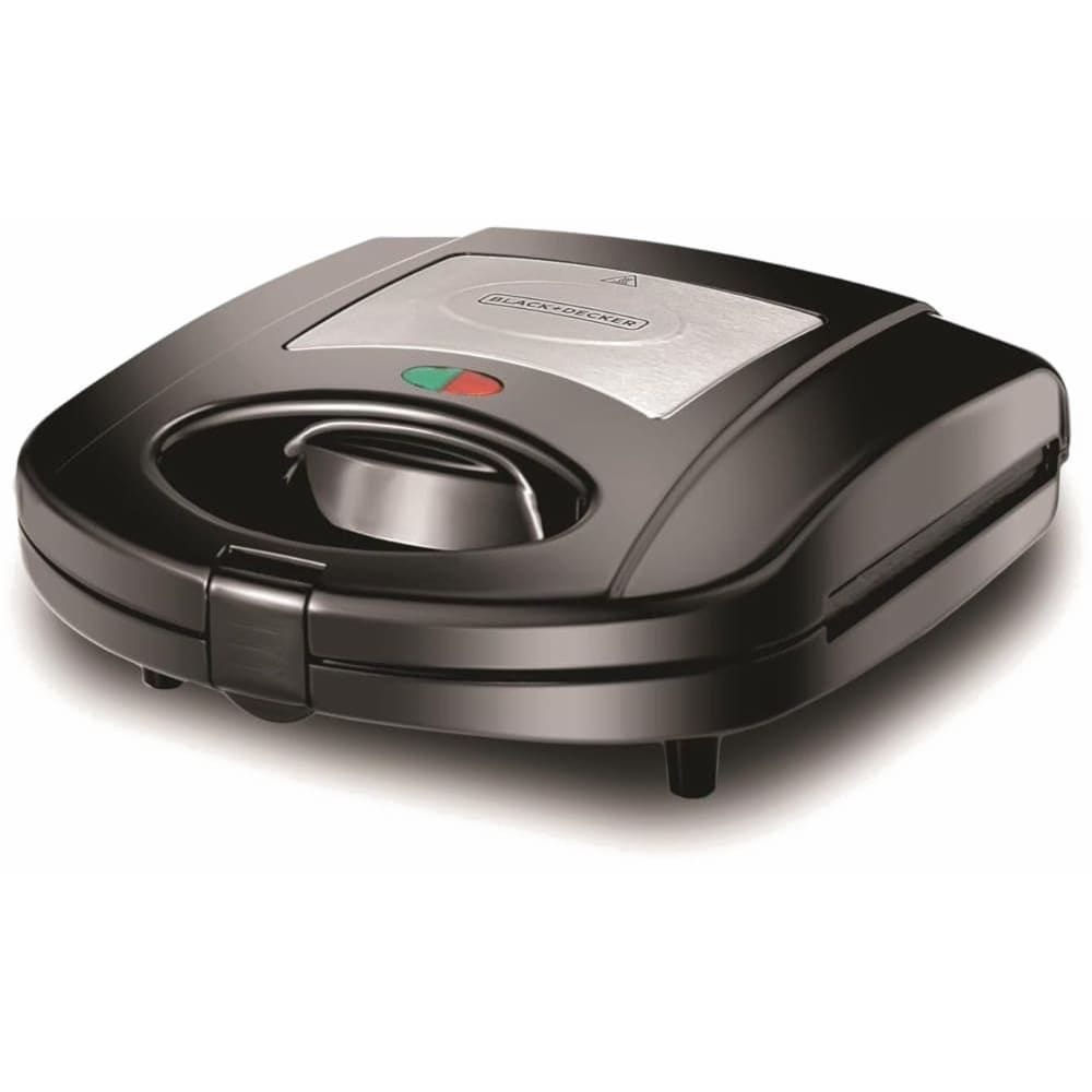 BLACK+DECKER 3 In 1 Multifunctional Sandwich Maker 780 Watt Black Silver - TS2130-B5 ( International Warranty )