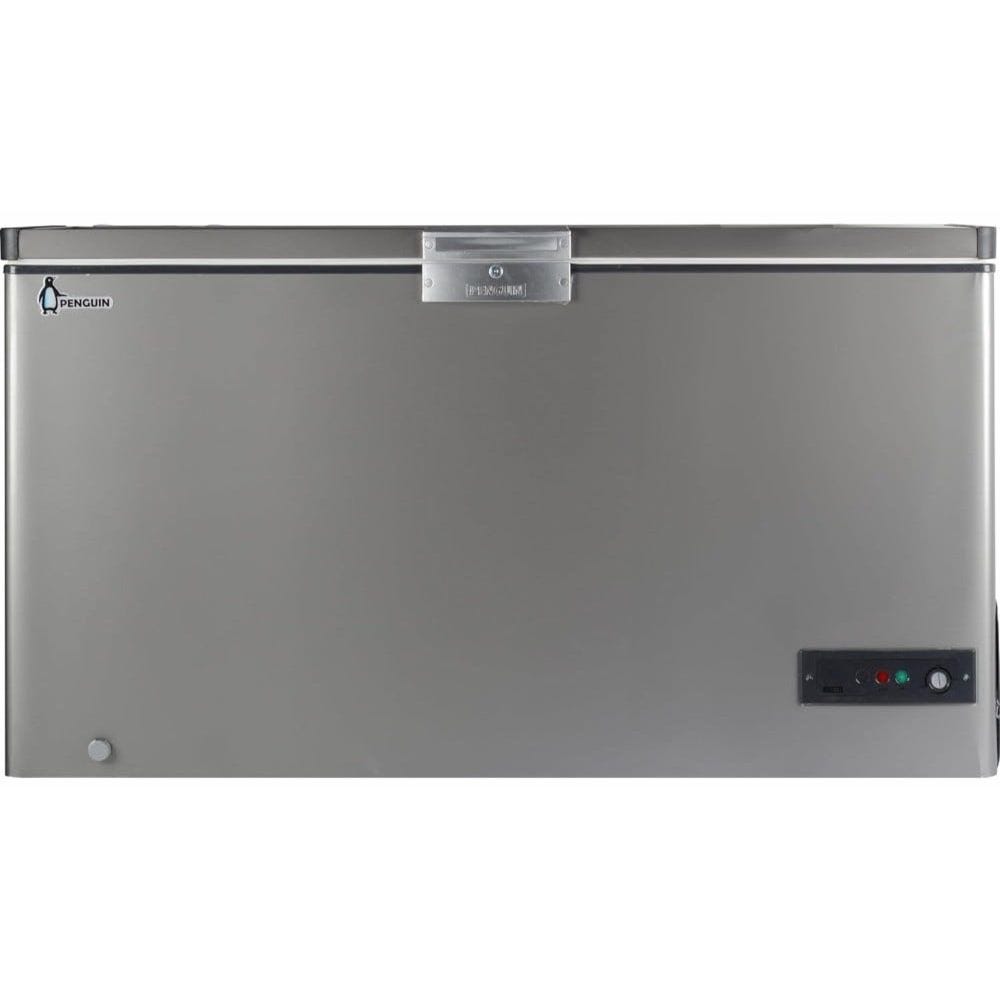 PENGUIN Metal Interior Chest Deep Freezer, Defrost, Without Drawers, 505 Liter, Silver - ES571LS