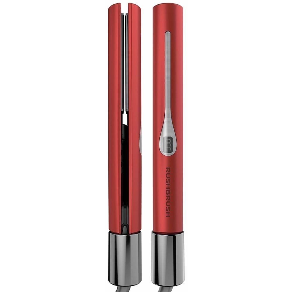 Rush Brush X2 Infra Revolver Hair Straightener - Red