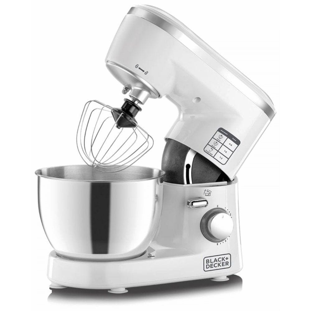 BLACK+DECKER Multi Function Food Processor, 1000 Watt, White and Silver - SM1000 ( International Warranty )