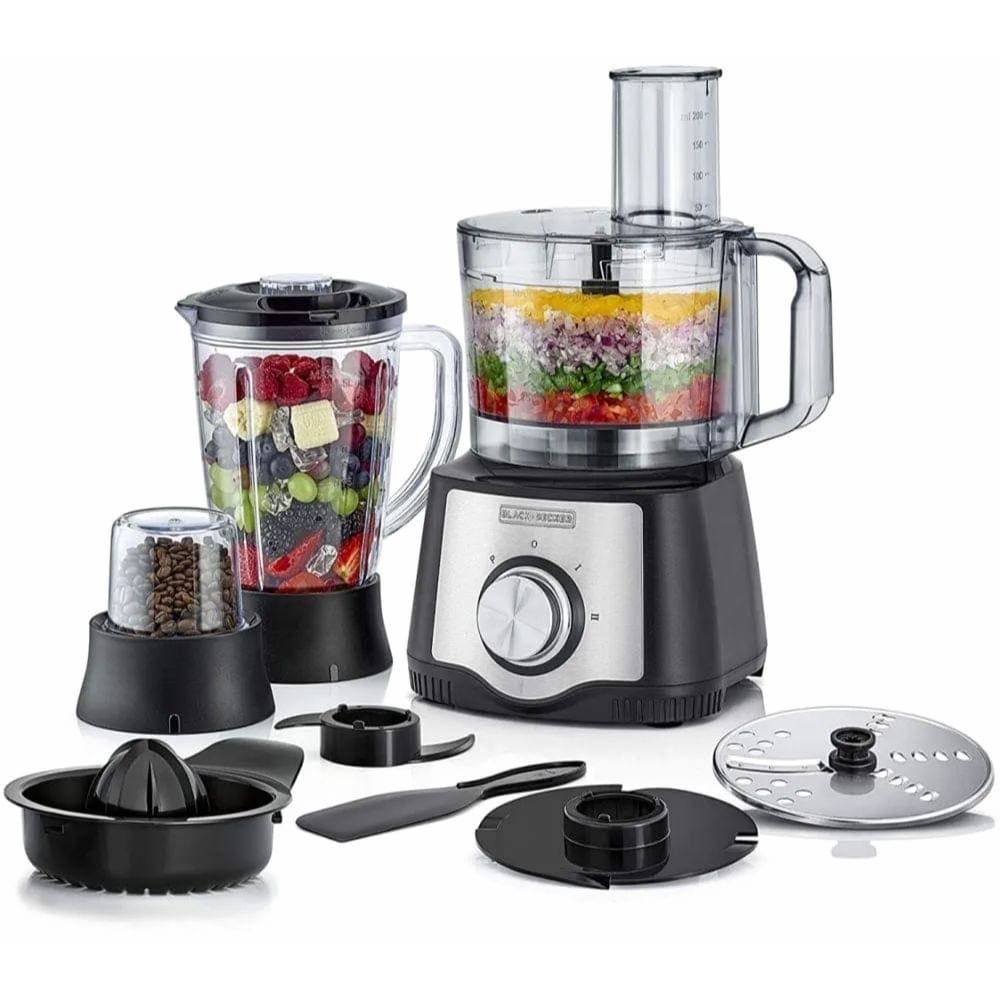 BLACK+DECKER 6 In 1 Food Processor, 600 Watt, Black - FX650