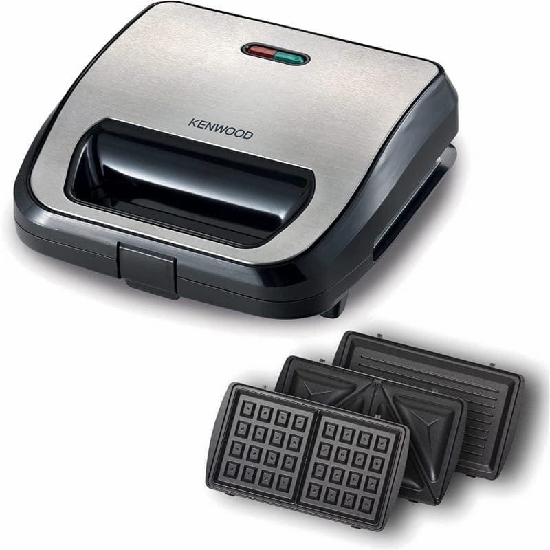 Kenwood 3 In 1 Waffle And Sandwich Maker, 750 Watt, Black - SMM02 ( International Warranty )