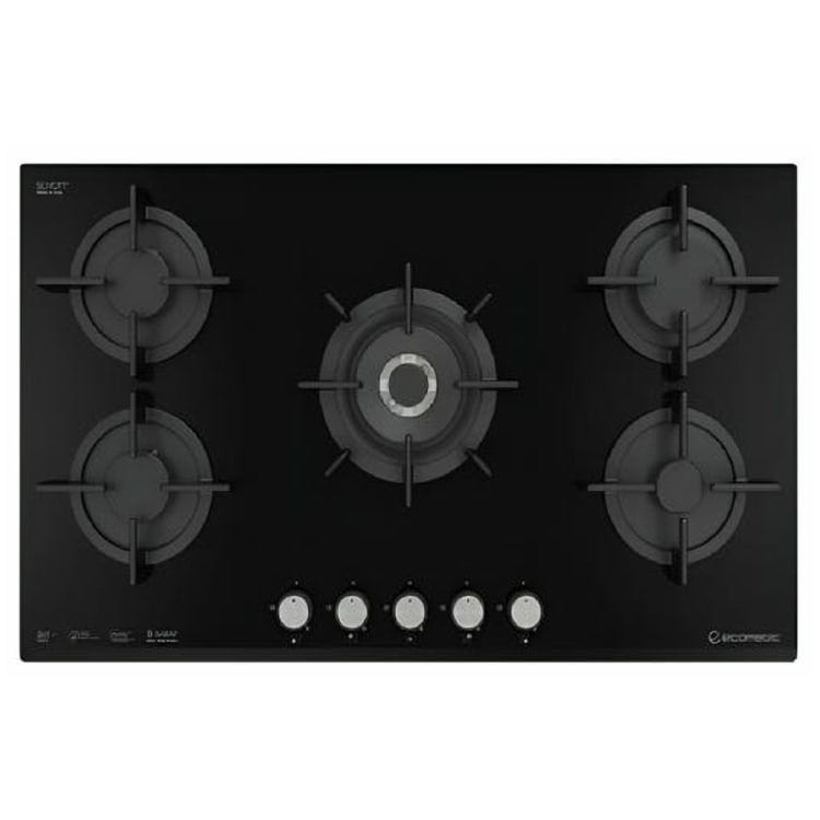 Ecomatic Glass Built-In Gas Hob, 5 burners S9117RC