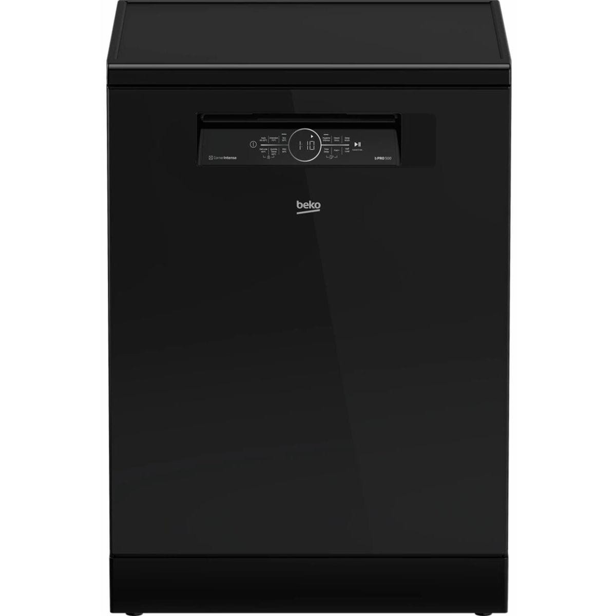 Beko Digital Dishwasher, 15 Place Settings, 6 Programs, Black - BDFN36531GB