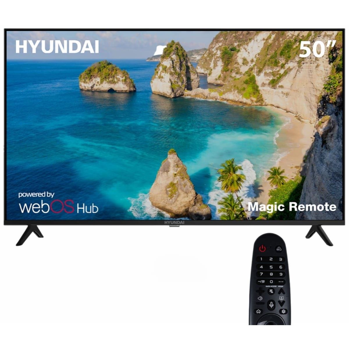 HYUNDAI Frameless 50 Inch UHD Smart LED TV with Built In Receiver - L50HYNDA650