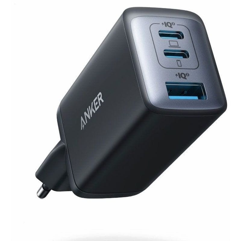 شاحن حائط انكر PowerPort III بمنفذ USB-A + منفذين USB-C، بقوة 65 وات، 3 منافذ، اسود - A2667G12