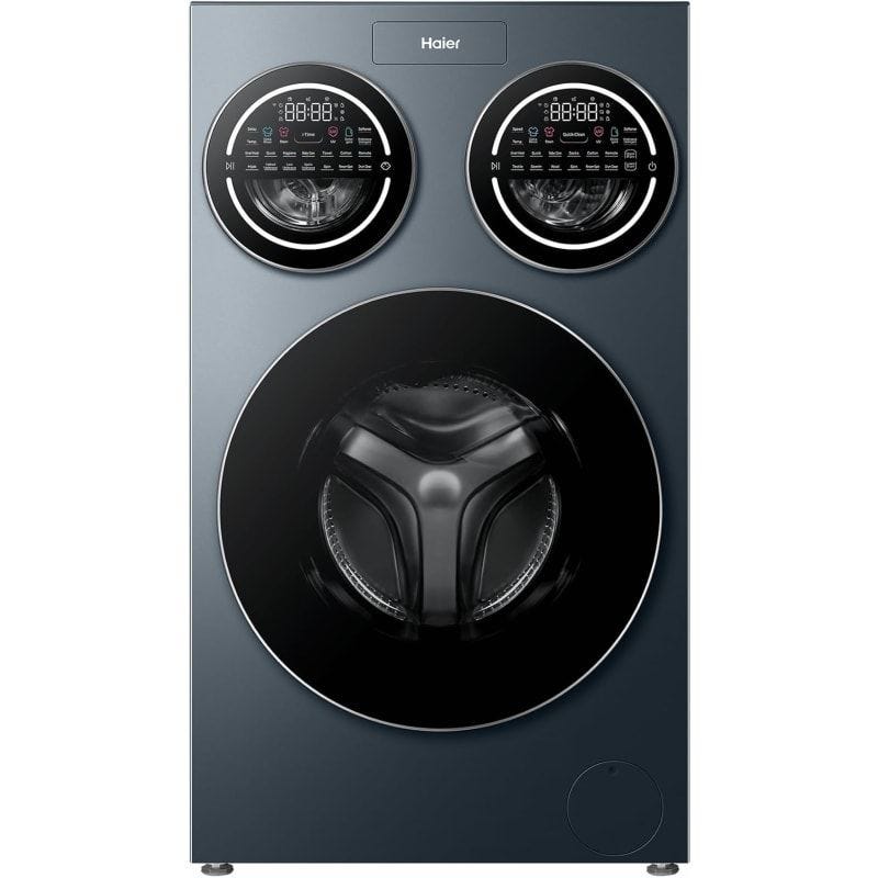 Haier MultiWash Digital Front Load Full Automatic Washing Machine With Inverter Technology, 13 kg, 3 Drum, WiFi, Ceylon Blue - HW130-BD14697GNU1