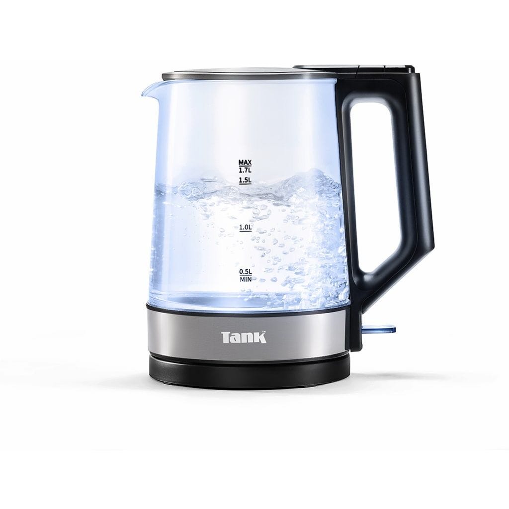 Tank Safe Touch Glass Electric Kettle, 1.7 Liter, 1800 Watt, Black - KG-2318