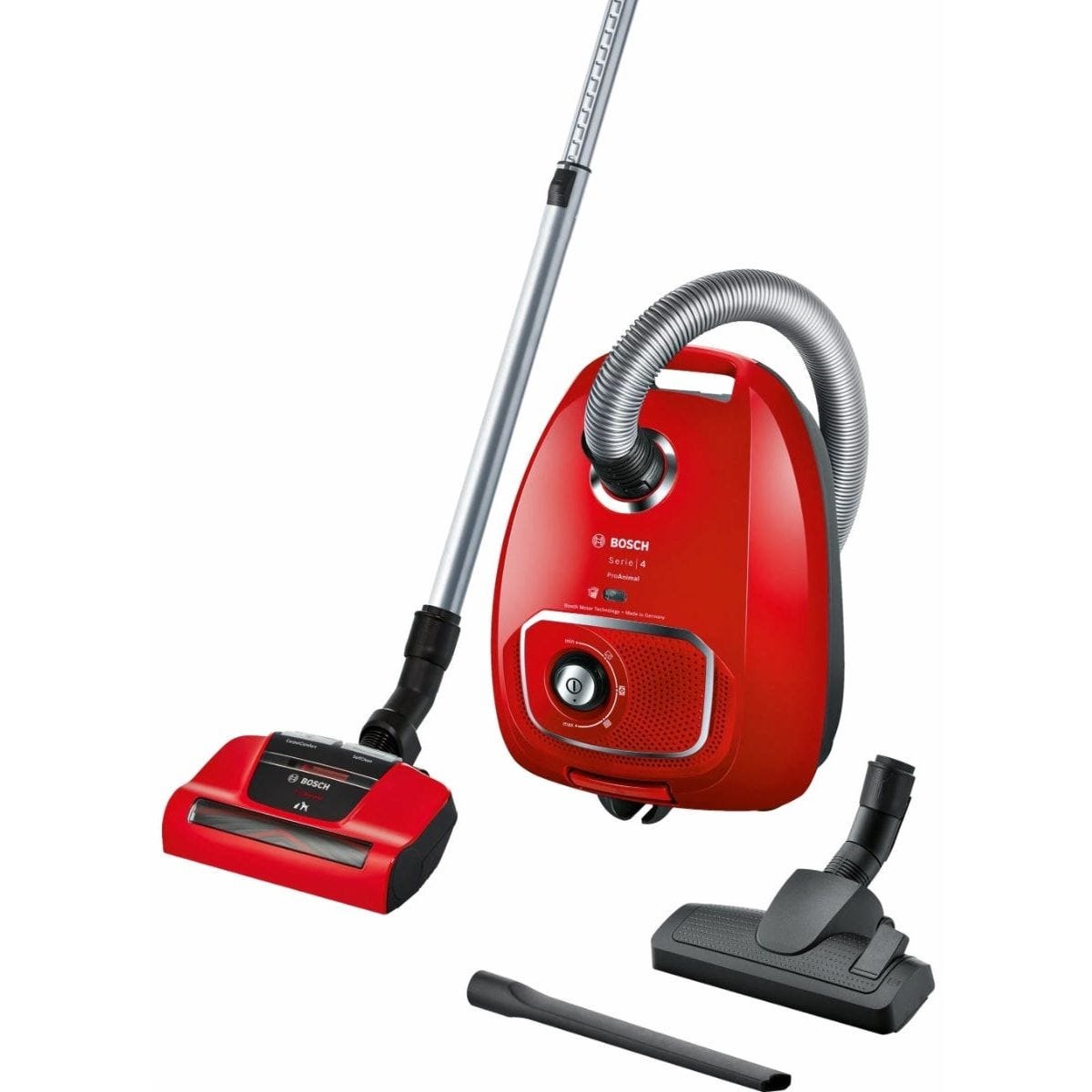 Bosch Series 4 ProAnimal Bagged Canister Vacuum Cleaner 600 Watt Red - BGBS4PET1