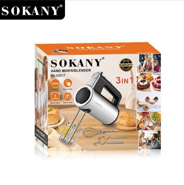 Sokany 3 1 Hand Mixer SK-02017 (Silver)