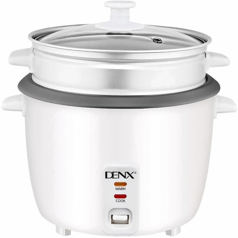 Denx Rice Cooker, 600 ml, 350 Watt, White - DX2085 ( International Warranty )