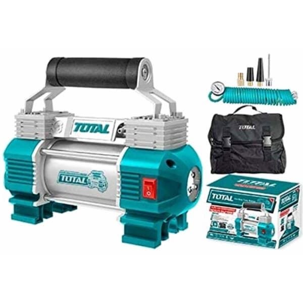 TOTAL Auto Electric Pump Air Compressor Portable Tire Inflator, Blue - B09233FRHX