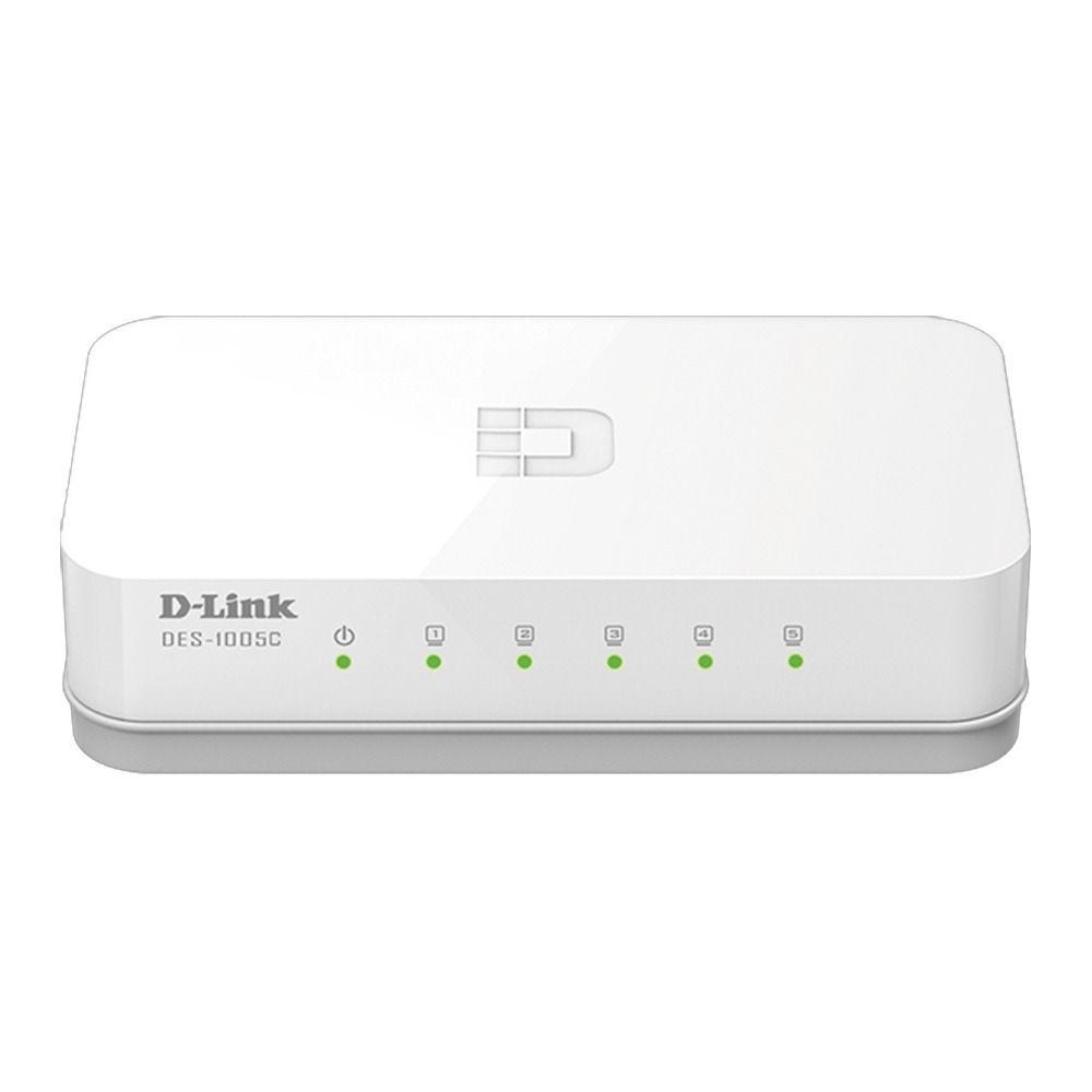D-Link 10/100 Mbps Desktop Switch, 5 Ports, Black - DES-1005C