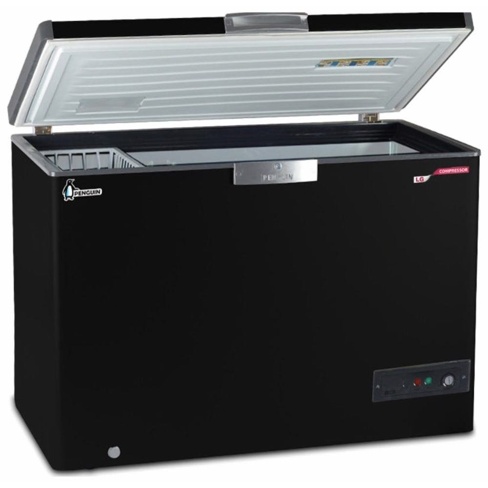 PENGUIN Chest Deep Freezer, Defrost, Without Drawers, 317 Liter, Black - ES350LBKLG