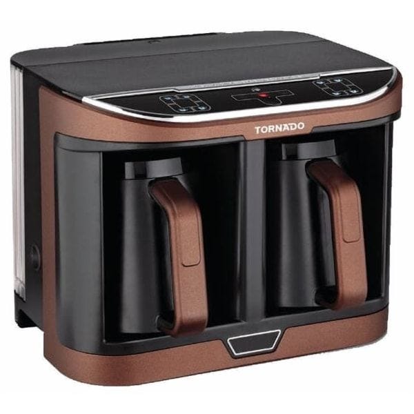 TORNADO Automatic Turkish Coffee Machine 660 Ml 1470 Watt Double Brown Black - TCME-100D-PRO